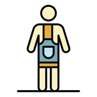 Potter man in apron icon color outline vector