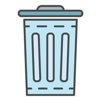 Garbage bin icon color outline vector