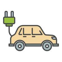 Electric car icon color outline vector