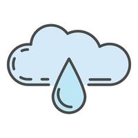 vector de contorno de color de icono de lluvia de gota ecológica