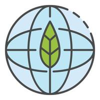 Eco global earth icon color outline vector