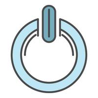 Power off button icon color outline vector