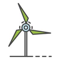 Wind turbine icon color outline vector