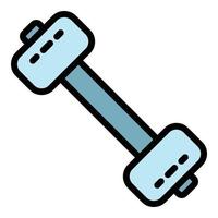 Heavy dumbell icon color outline vector