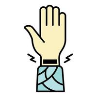 Frostbite wrist hand icon color outline vector