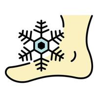 Frostbite foot icon color outline vector