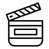 Clapperboard icon, outline style vector