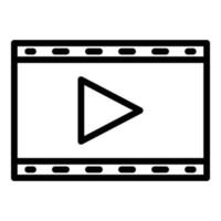 Clip movie icon, outline style vector