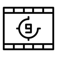 Clip countdown icon, outline style vector