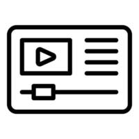 Video edit icon, outline style vector