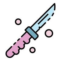 Snorkeling knife icon color outline vector
