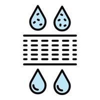 Drop water filtration icon color outline vector