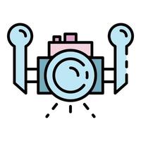 Underwater camera icon color outline vector