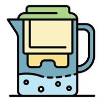 Water filter jug icon color outline vector