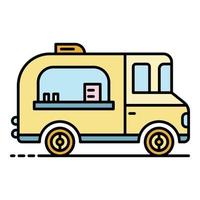 Dessert street vehicle icon color outline vector