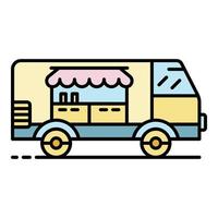 Fast food vehicle icon color outline vector