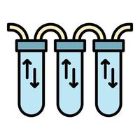 Triple stage water filtration icon color outline vector