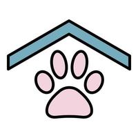 Pet roof house icon color outline vector