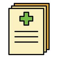 Medical pet folder icon color outline vector