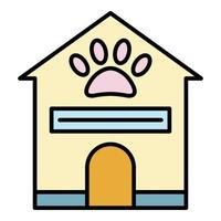 Pet house icon color outline vector