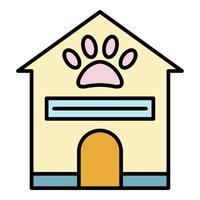 Pet house icon color outline vector