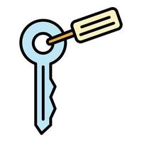 Key pet house icon color outline vector