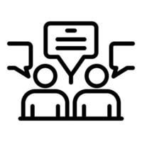 Sociology chat icon, outline style vector