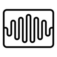 Sound range in a rectangle icon, outline style vector