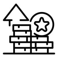 A star on a brick wall icon, outline style vector