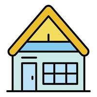 Mountain wood house icon color outline vector