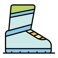 Ski boot icon color outline vector