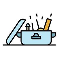 Carpenter tool box icon color outline vector