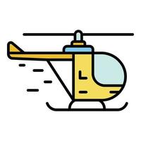 Rescue helicopter icon color outline vector