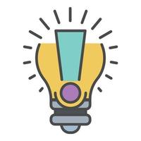 Bulb new idea icon color outline vector