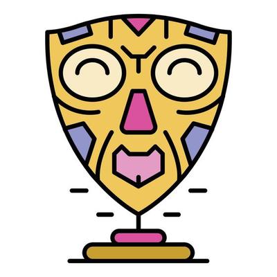 African mask icon color outline vector