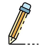 vector de contorno de color de icono de lápiz de escritura