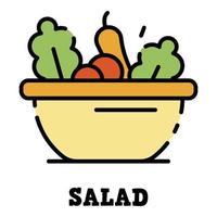 Salad icon color outline vector