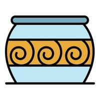 Cauldron potter icon color outline vector