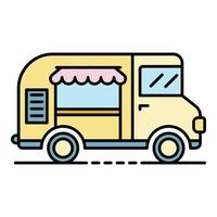 Ice cream truck icon color outline vector