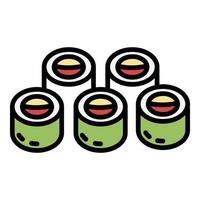 Organic sushi icon color outline vector