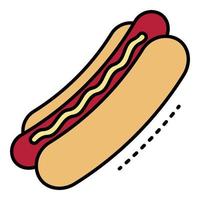 Fresh hot dog icon color outline vector