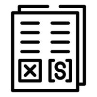Questionary paper icon, outline style vector