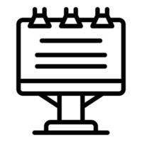 Text on flipchart icon, outline style vector