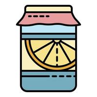 Orange jar jam icon color outline vector