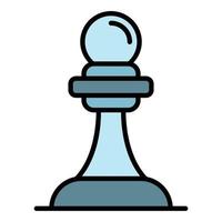 Chess pawn icon color outline vector