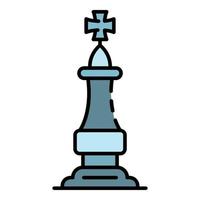 Chess king icon color outline vector