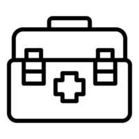 First aid kit icon outline vector. Emergency case vector