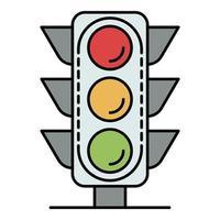 City traffic light icon color outline vector