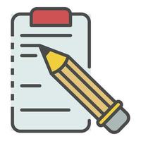 Write pencil on clipboard icon color outline vector