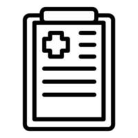 Medical clipboard icon outline vector. Health document vector